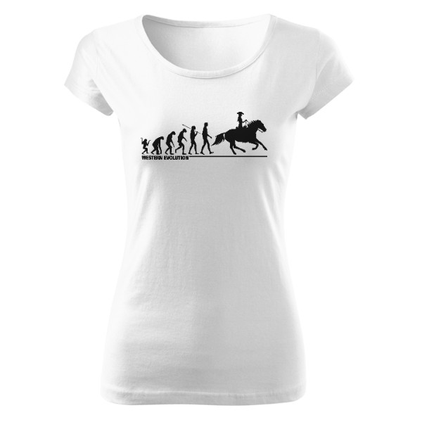 Tričko s potiskem Evoluce - western